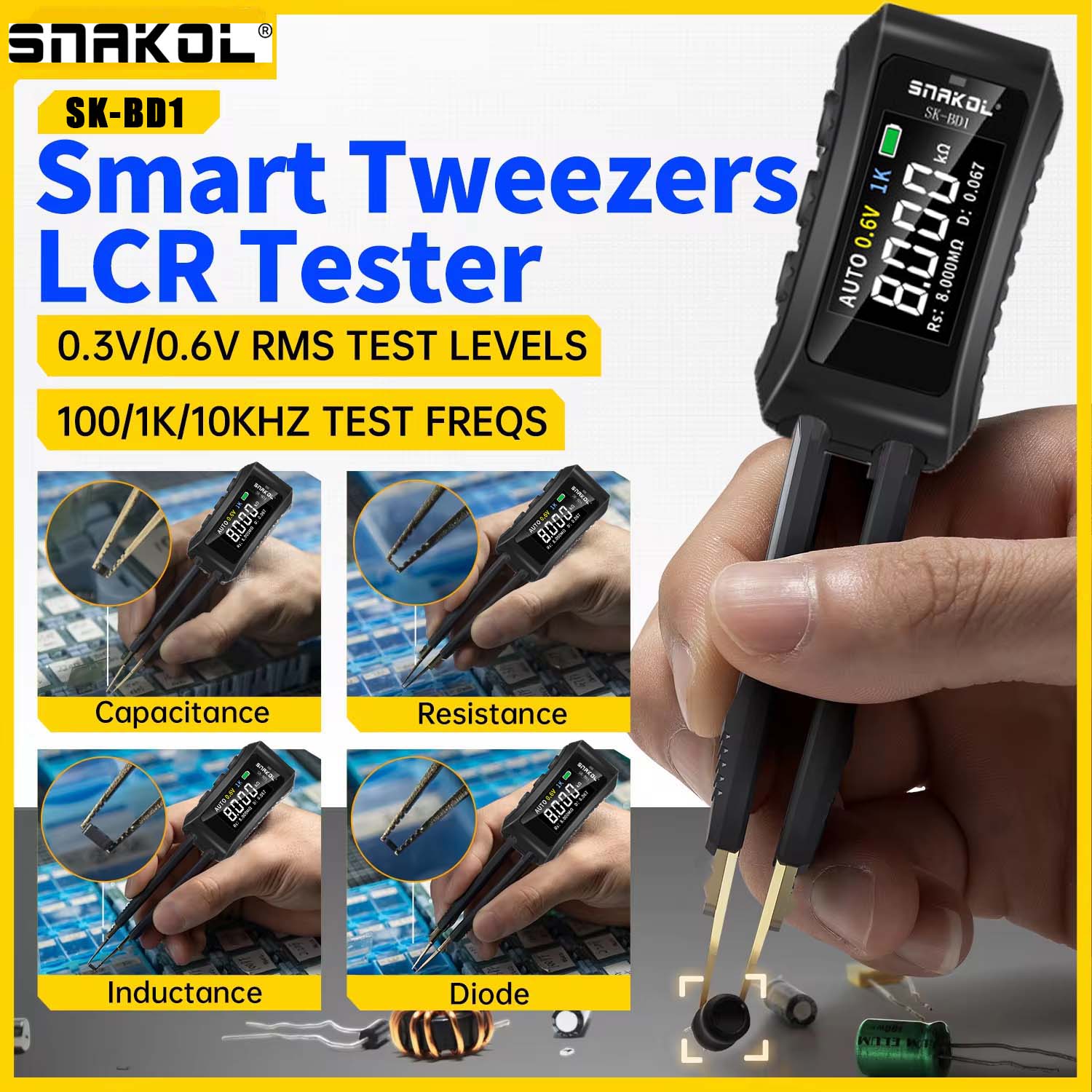Smd Tweezer Set - SNAKOL Digital Tweezers Smart SMD Tester
