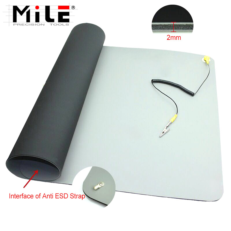 Electronic Repair Tutorial - 710x500x2mm Anti-Static ESD Mat+Ground Wire+ESD Wrist