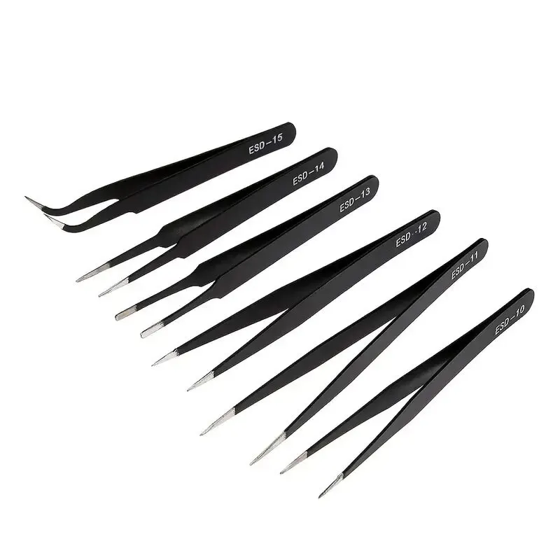 Electronics Repair Workshop - NEW 6pcs Precision Long Tweezers Set