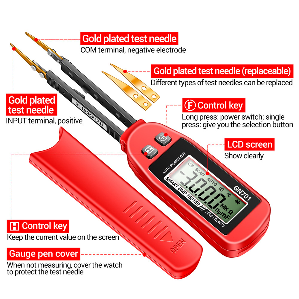 GN701 Mini Smart Tweezer LCR S - Smd Tweezer Set ulasan dan harga
