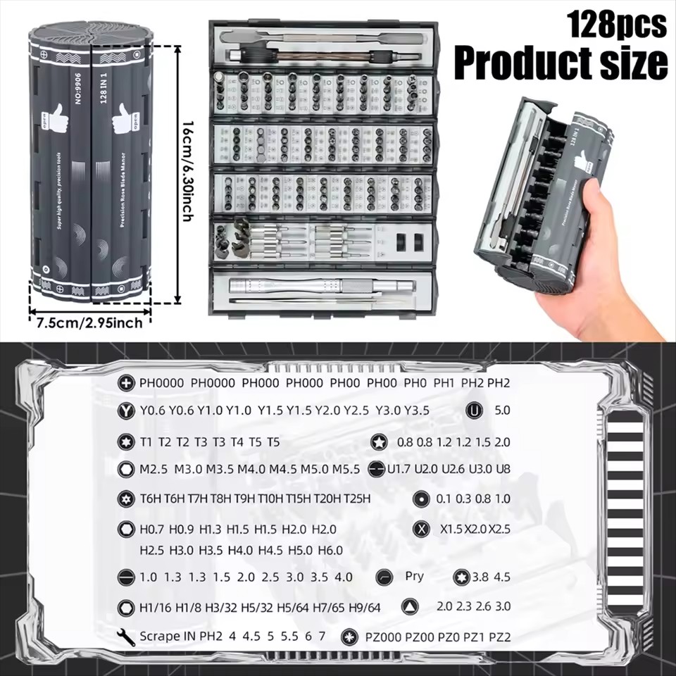 128 in 1 Magnetic Screwdriver  - Electronic Repair Tutorial ulasan dan harga