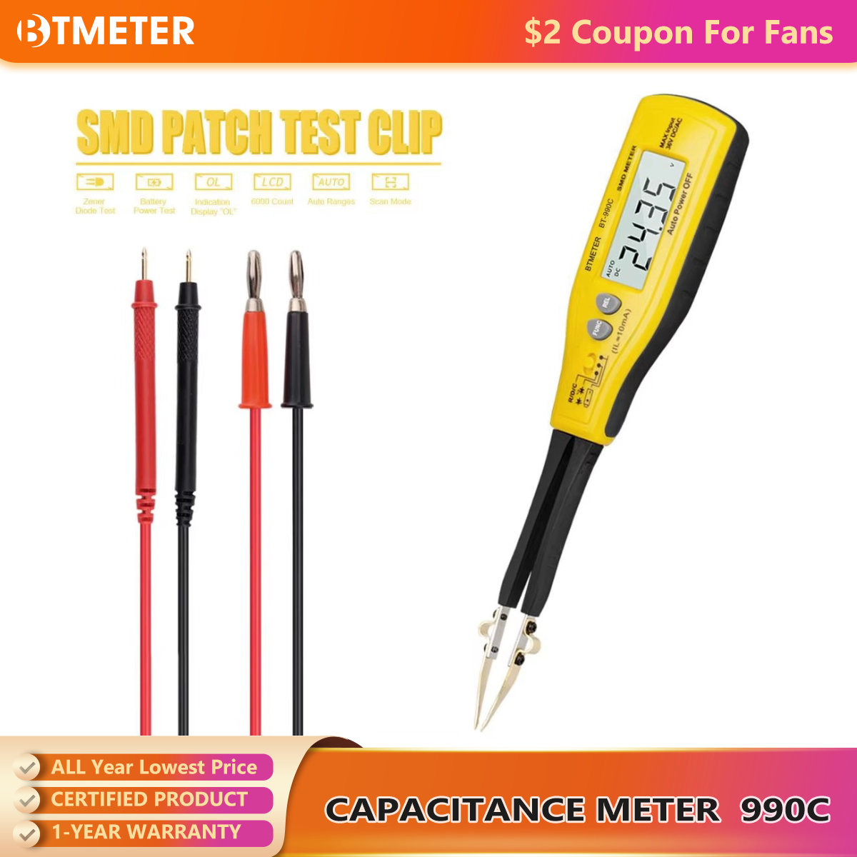990C Smart SMD Tester Smart Tw - Smd Tweezer Set ulasan dan harga