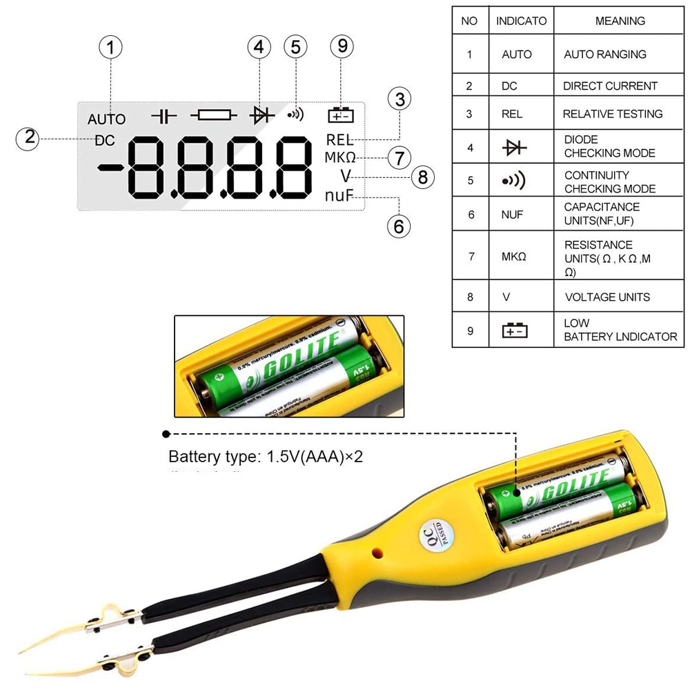 990C Smart SMD Tester Smart Tw - Smd Tweezer Set ulasan dan harga